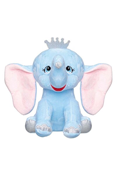 OEM Elefant de Plus Ciel cu Urechi Mari Glitter Argintiu Coroana 21cm