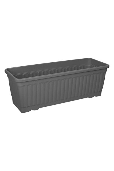 OEM Plastic Planter with Built-in Saucer Anthracite 50.5x18.5x17cm - 11L