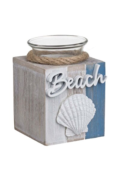 OEM Natural Color Wooden Holder with Shell for Pill Candle 7x7x10cm