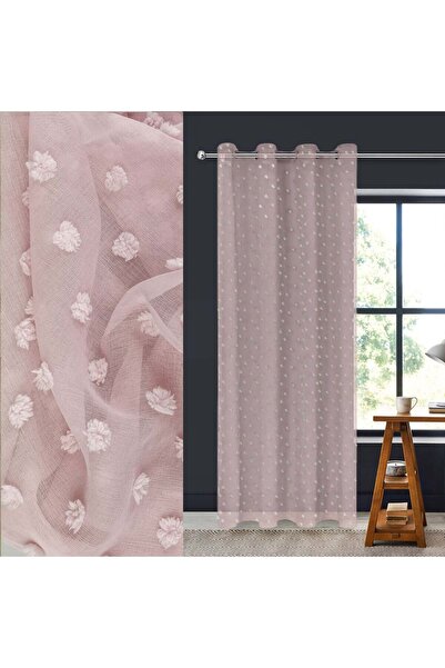 OEM Perdea Decorativa Roz Nude Franjuri cu Inele 140x260cm