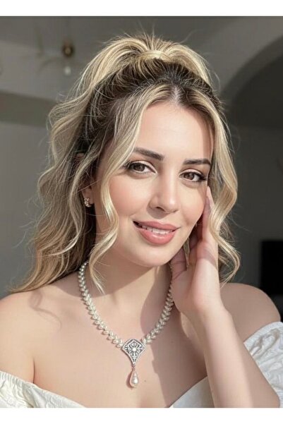 Özel Tasarım İthsl Gümüş Doğal İnci Başak Kolye