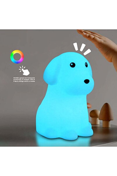 OEM Lampa de Veghe Catel Squishy Colorat cu Baterii 11x12x16cm