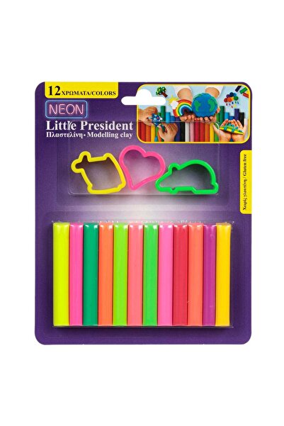 OEM Plasticine Set 12 Different Neon Colors & Shapes - 15 pieces