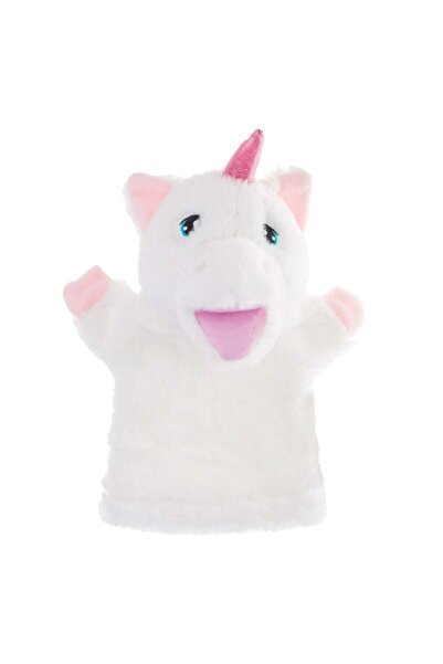 OEM Pink White Unicorn Plush Figurine for Puppet Theater 30cm