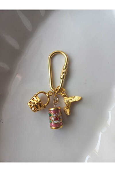 CKR ÇANTA KİLİT, KOLYE VE ÇANTA CHARMI, KUŞ, SEPET, İŞLEMELİ BONCUK CHARM