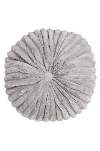 OEM Grey Velvet Decorative Pillow with Buttons for Sofa Ø35cm