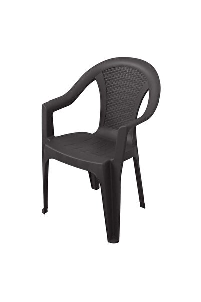 OEM Brown Plastic Garden Chair with Arms 55x40x82cm