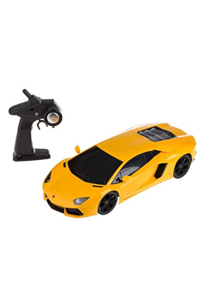 OEM Lamborghini Aventator Yellow Remote Control Car with Lights 1:12 / 24MHz