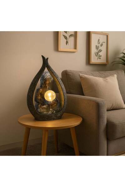 OEM Solar Ceramic Decoration Buddha Figurine 28x15x45cm