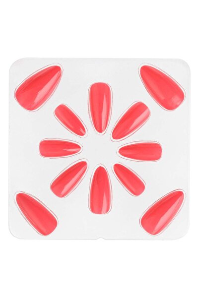 OEM Long Oval Pink False Nails Set with Glue - 12pcs