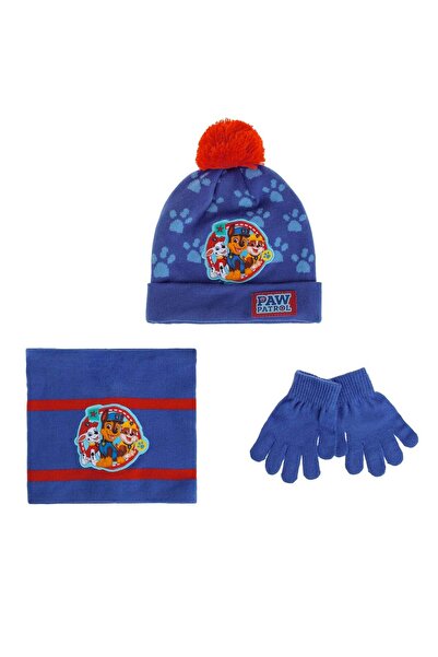 OEM Paw Patrol Hat, Gloves & Scarf Set Blue Red for Children 8 Years - 3 pieces