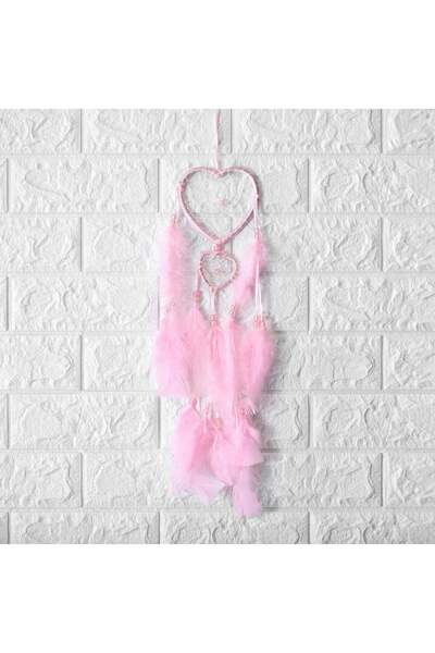 OEM Decorative Ethnic Double Crowned Pink Heart Shape Dream Catcher Talisman ...