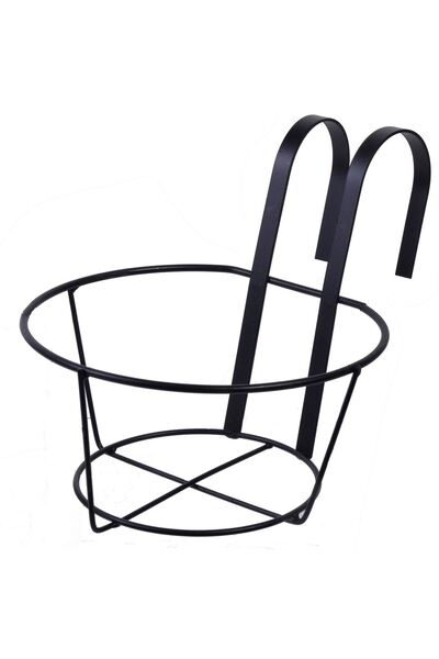OEM Suport Ghiveci Metalic Suspendabil Negru Ø20x10cm