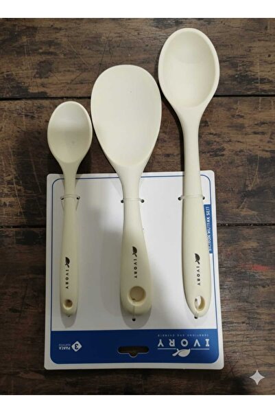 Okumuş Home IVORY Silikon Kaşık Seti 3'lü