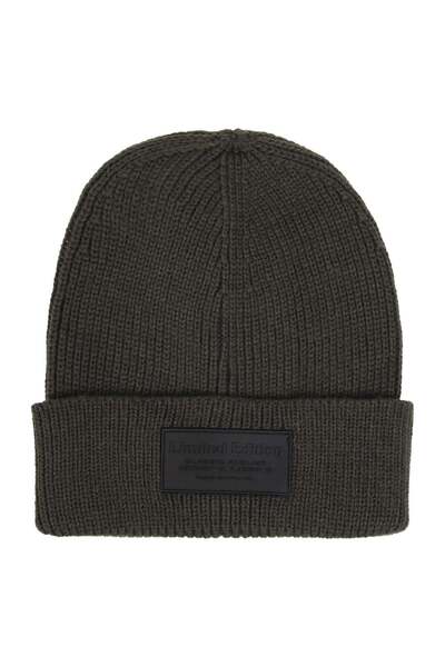OEM Khaki Knitted Hat with Patch "Limited edition" for Men