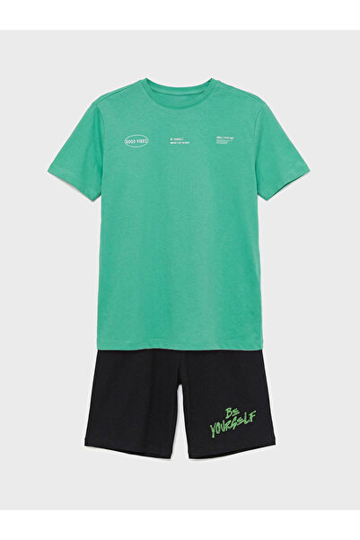 LC Waikiki Esvab • Modern & Distinctive Zero Roba Collar Printed Boys' Shorts...