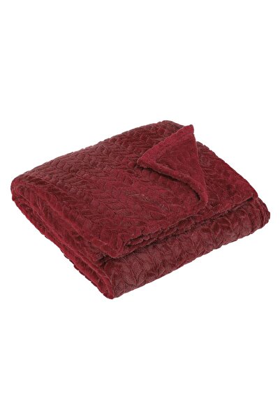 OEM Burgundy Winter Blanket with Pattern for Armchair 160x130cm