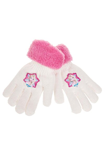 OEM Manusi Albe cu Model Fulg Frozen & Blana Artificiala Roz pentru Copii 6-1...