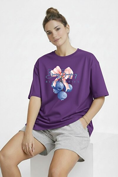 ArtYus Blueberry Printed Unisex Colorful T-Shirt