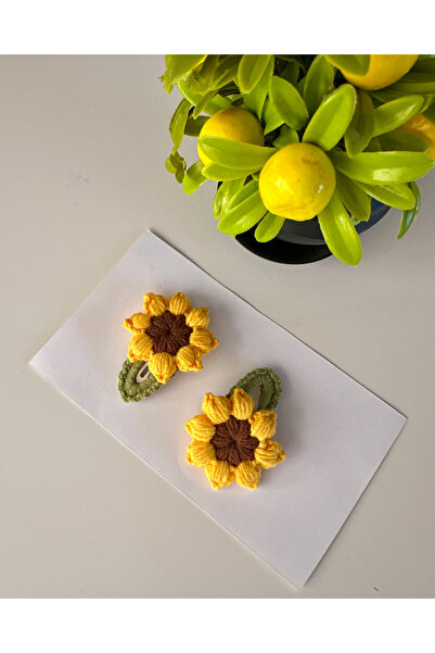 livadesign7 Saç Tokası Özel Çiçek Tasarımı Handmade 2'li Çıt Çıt Toka Seti