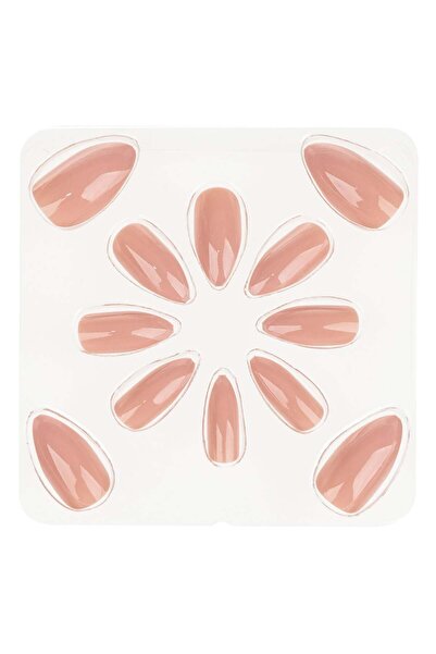 OEM Nude Stiletto False Nails with Glue - 12pcs