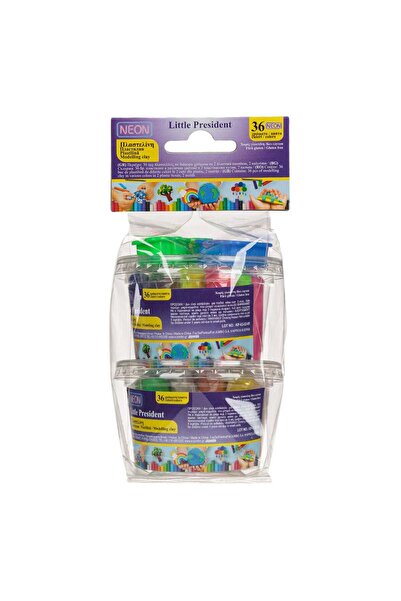 OEM Plasticine Bucket 36 Different Neon Colors & Shapes - 38 pieces