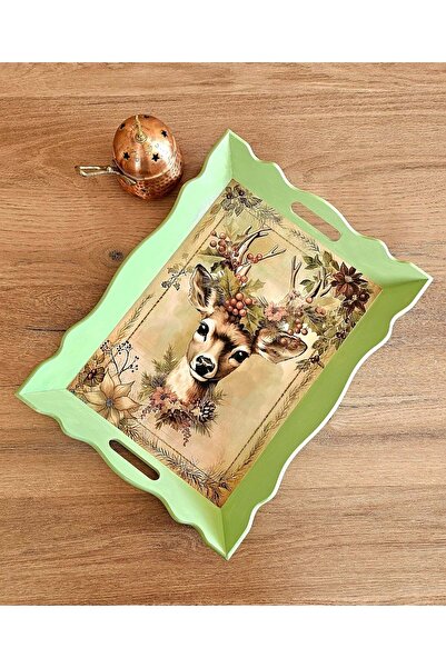 panda hediyelik Handmade Wooden Painting Tray - Whispering Winter Collection ...