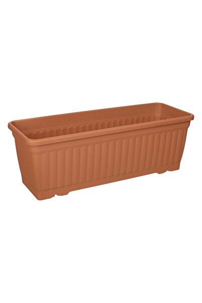 OEM Jardiniera din Plastic cu Farfurie Incorporata Teracota 50.5x18.5x17cm --...
