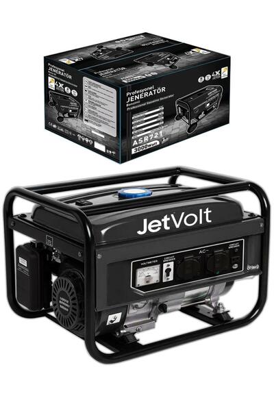 JetVolt 3 kVA 3000W Profesyonel Benzinli Monofoze Jeneratör Marşlı - Siyah