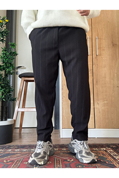 blucombin Men's Corded Fabric Pants Comfortable Fit Thick