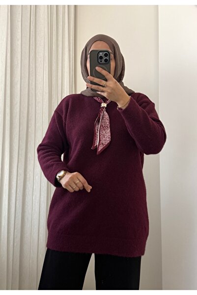 MERİÇ BOUTİQUE Yumoş Tesettür Tunik (fularlı) Kazak