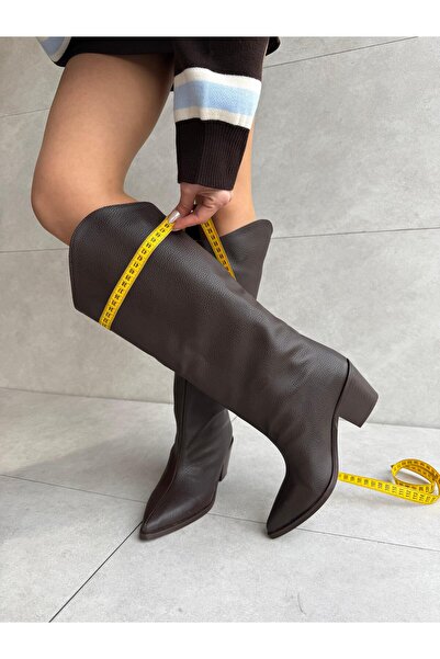 Elvinin Tarzı Lich Bitter Brown Fuzzy XL Cut Dallas Women's Boots