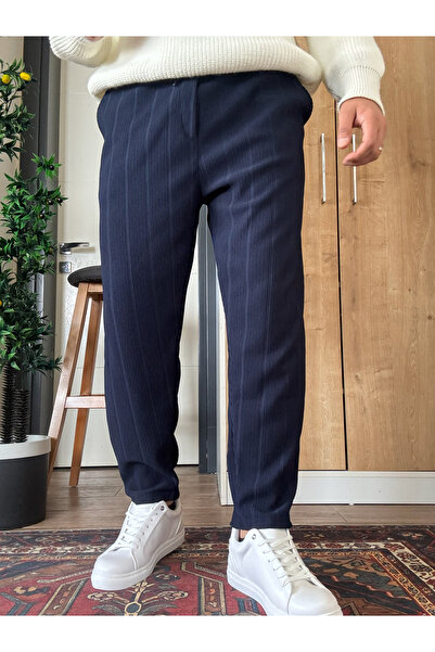 blucombin Men's Corded Fabric Pants Comfortable Fit Thick