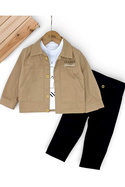 voyyo kids baby Erkek Çocuk 1-8 Yaş Şık Bayramlık Keten Takım, 3'lü Keten Göm...