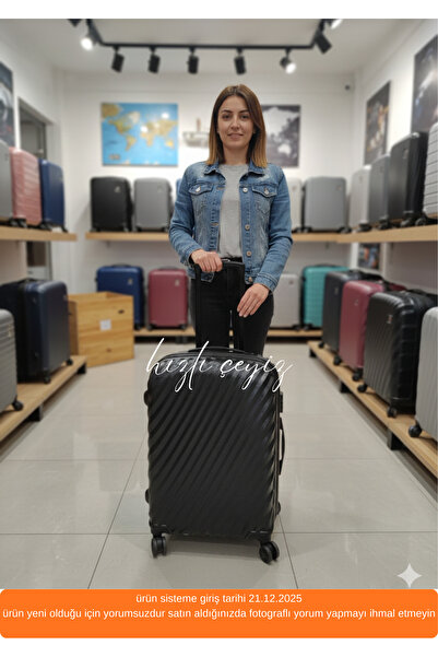 Hızlı Çeyiz WX-1001 Siyah Büyük Boy Valiz Şifreli