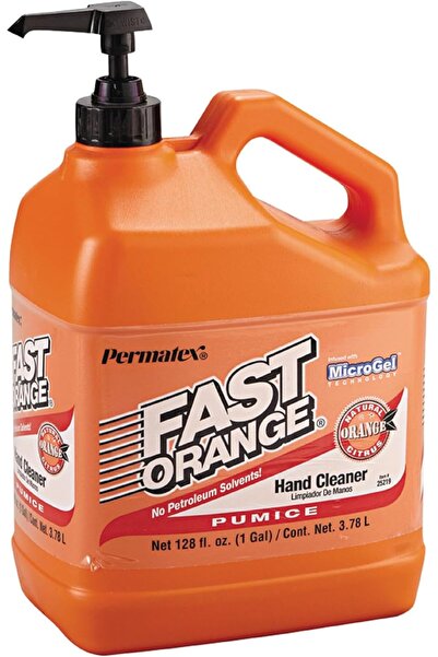FAST ORANGE Permatex 25219 Pumice Lotion Hand Cleaner with Pump, 128 Fluid Ounce