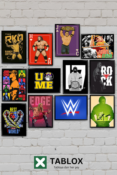 TABLOX WWE Smack Down Raw Amerikan Güreşi John Cena Randy Orton Edge 12 Parça...