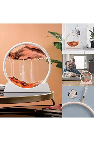 OEM Clepsidra Decorativa 3D cu Nisip Rosu 17.5cm