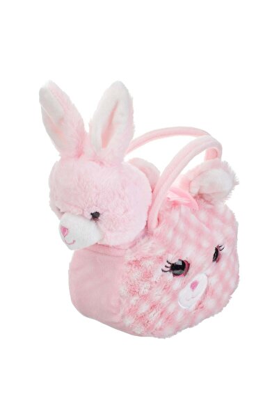 OEM Pink and White Plush Bunny in Bunny Bag 19cm