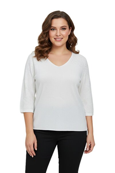 lavella Women's V-Neck Collar Trojan Sleeve Sweater Bgl-St05081