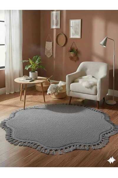 ALTUN CARPET MODERN PAPATYA PONPON SAÇAKLI PELÜŞ HALI KAYMAZ TABAN SOLON HALI...