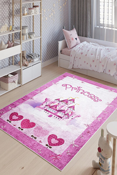 HaLıFoRuM Kız Çocuk Odası Halısı Kaymaz Taban Princess KİDS-2031