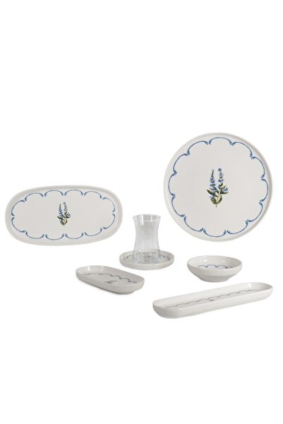 İpek PORSELEN 6 KİŞİLİK 29 PARÇA KAHVALTI TAKIMI (elara)