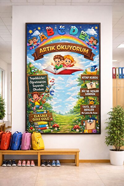 Göktuğ Hediyelik Artık Okuyorum Okul ve Kreşler İçin 100x150Cm Afiş