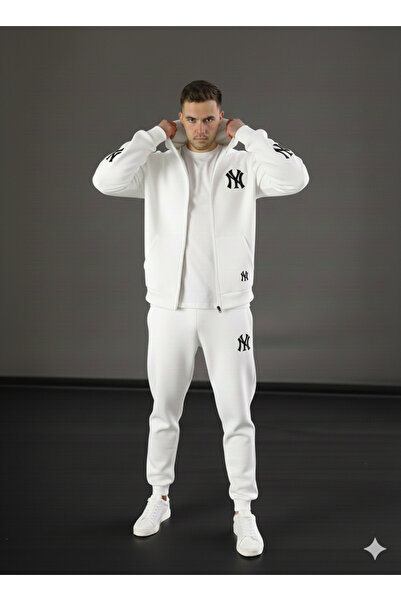 ALİ.COM Unisex Ny Printed Tracksuit Set | Hoodie Set-Cardigan Sweatpants | Jo...