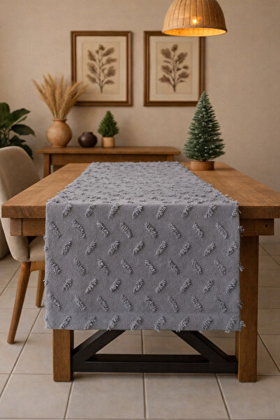 Konyaaltı Çeyizevi Ütü İstemeyen Antrasit Runner 40x140 cm