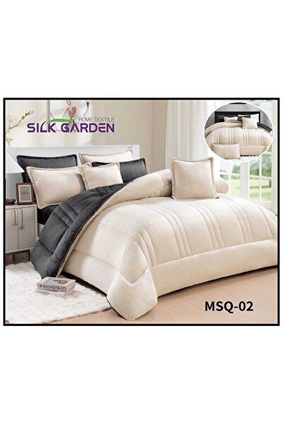 silk Single winter bedspread set consisting of 4 pieces, plain embossed, luxu...