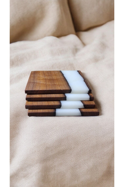 ayrawood مجموعة من 4 قطع مقاس 9 × 9 سم من ديكورات المطبخ والمكتب والتخييم الم...