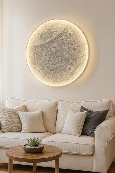 RESİTAL • Ay Duvar Aydınlatması Amber Işık | El Yapımı Dekoratif Ay Lamba