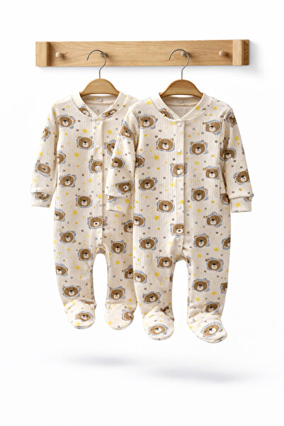 CAN BABY طقم من قطعتين من ملابس الأطفال المصنوعة من القطن العضوي بنمط دمية ال...